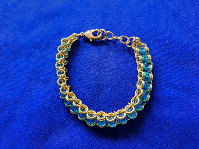 Brass with Blue Crystals