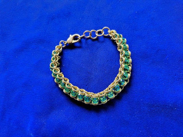 Brass with Green Crystals