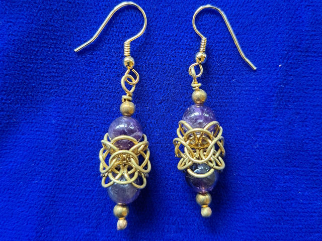 Beaded Chainmaille Earrings