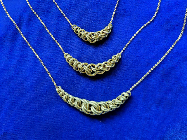 Brass Chainmaille Slider Necklaces