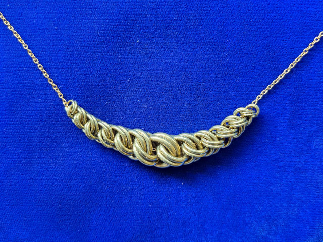 Large Brass Chainmaille Slider Necklace