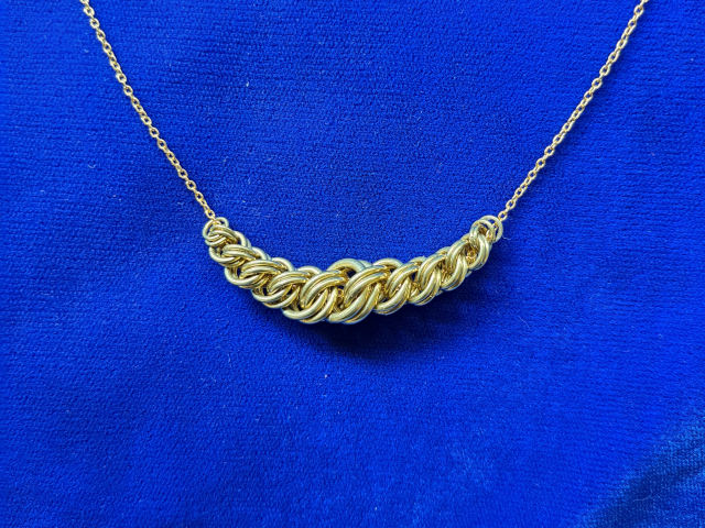 Medium Brass Chainmaille Slider Necklace