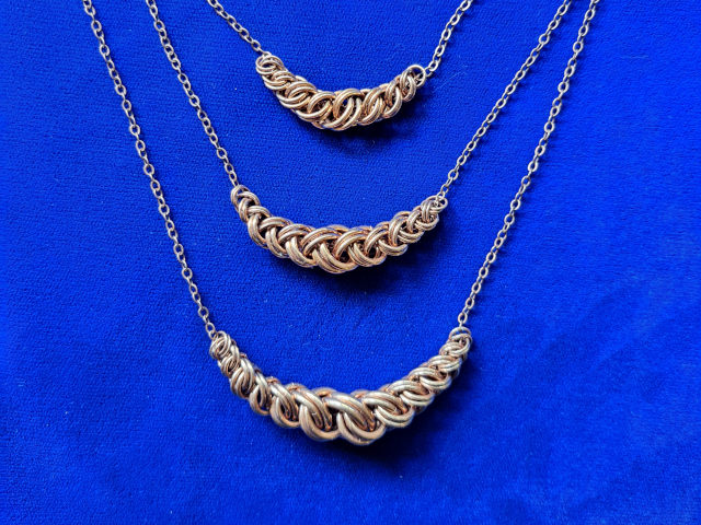 Copper Chainmaille Slider Necklaces