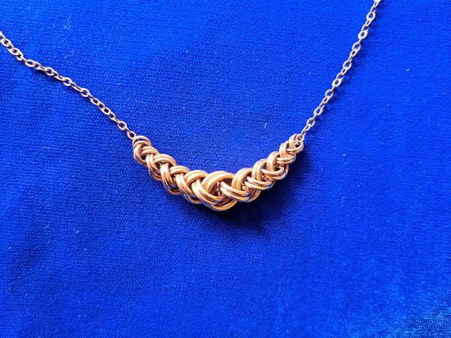 Medium Copper Chainmaille Slider Necklace