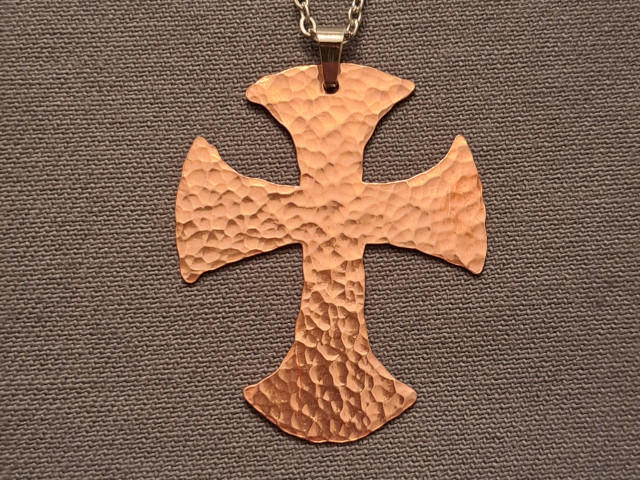 Hammered Copper Celtic Cross
