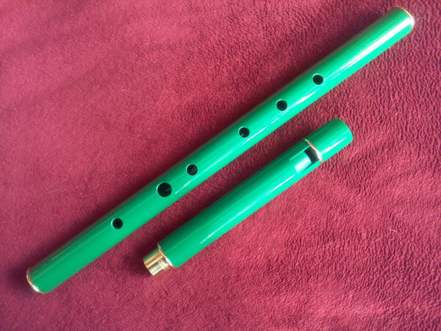 Tunable Green Whistle with Brass Ring Ferrules