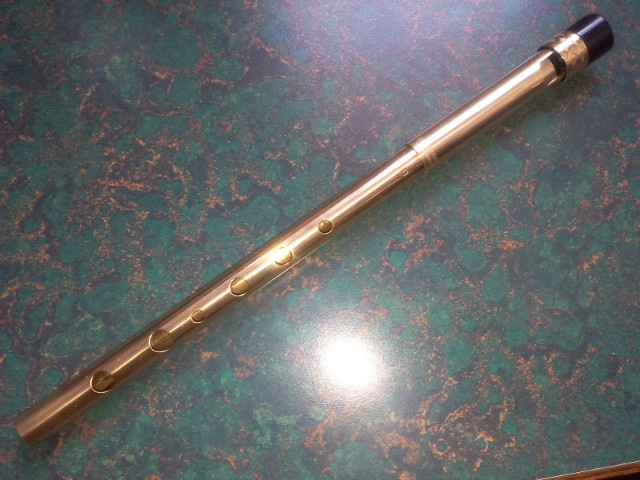 Brass Session Whistle with Engraved Celtic Knot Ferrule