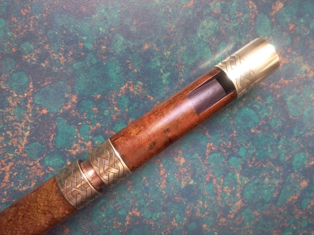Tunable Birdseye Maple  Whistle with Engraved Celtic Knot Ferrules